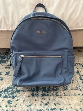 Kate Spade Blue Nylon Backpack